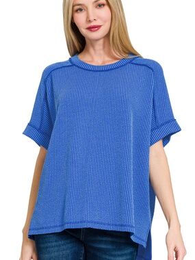 8 COLORS - Corded Ribbed Zenana Loose Fit Top